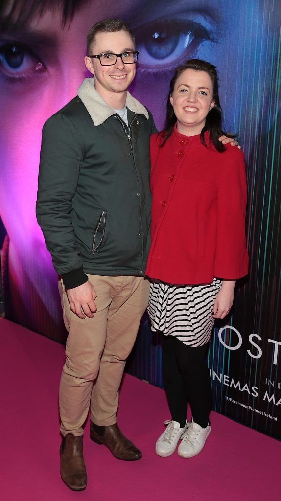 Danny Murphy and Leila Johnston ictured at the special preview screening of the film Ghost in the Shell at Cineworld, Dublin. Picture: Brian McEvoy.