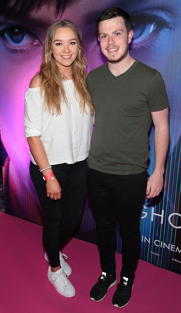 Sarah McKernan and Shane Treanor ictured at the special preview screening of the film Ghost in the Shell at Cineworld, Dublin. Picture: Brian McEvoy.