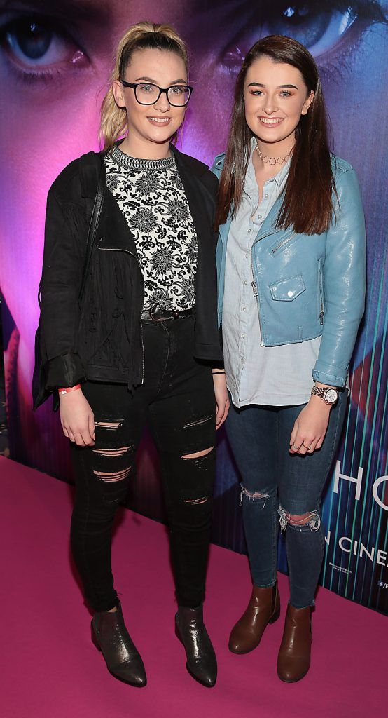 Rebecca Browne and Katie Murray ictured at the special preview screening of the film Ghost in the Shell at Cineworld, Dublin. Picture: Brian McEvoy.