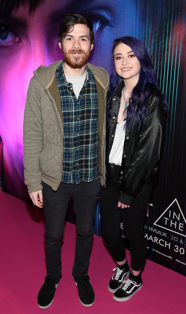 Adam Laycock and Sinead Brennan ictured at the special preview screening of the film Ghost in the Shell at Cineworld, Dublin. Picture: Brian McEvoy.