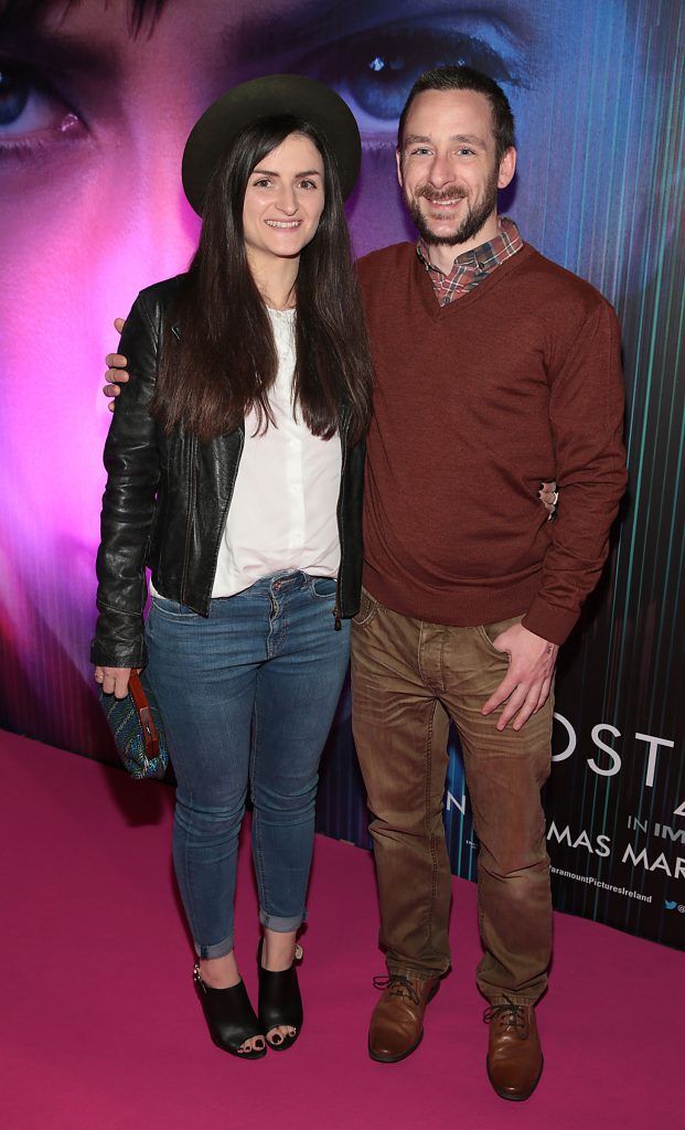 Aoife Cahill and Patrick Keating ictured at the special preview screening of the film Ghost in the Shell at Cineworld, Dublin. Picture: Brian McEvoy.