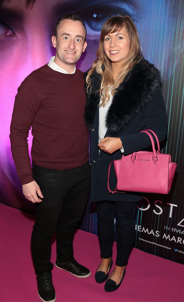 Brendan Cawley and Becka Strain ictured at the special preview screening of the film Ghost in the Shell at Cineworld, Dublin. Picture: Brian McEvoy.