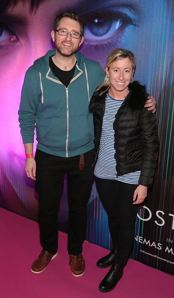 Tony Walshe and Louise Murray ictured at the special preview screening of the film Ghost in the Shell at Cineworld, Dublin. Picture: Brian McEvoy.