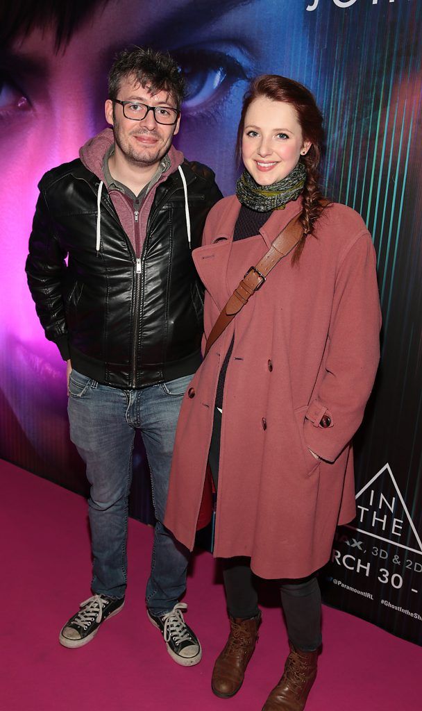 Richie Costello and Roisin O Donovan ictured at the special preview screening of the film Ghost in the Shell at Cineworld, Dublin. Picture: Brian McEvoy.