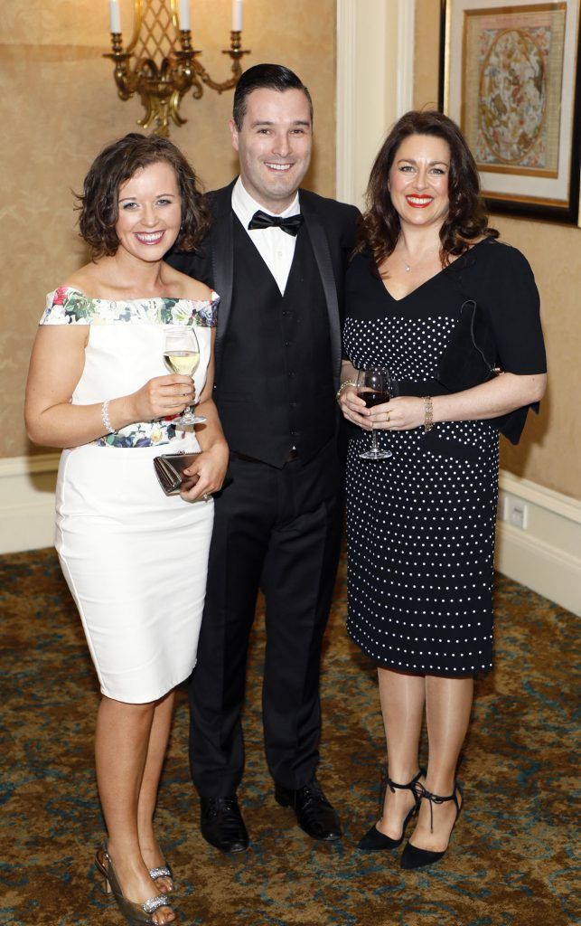 Eibhlin and Brendan Sharkey with Elaine Browne at the Law Society Spring Gala held at the InterContinental Hotel-photo Kieran Harnett