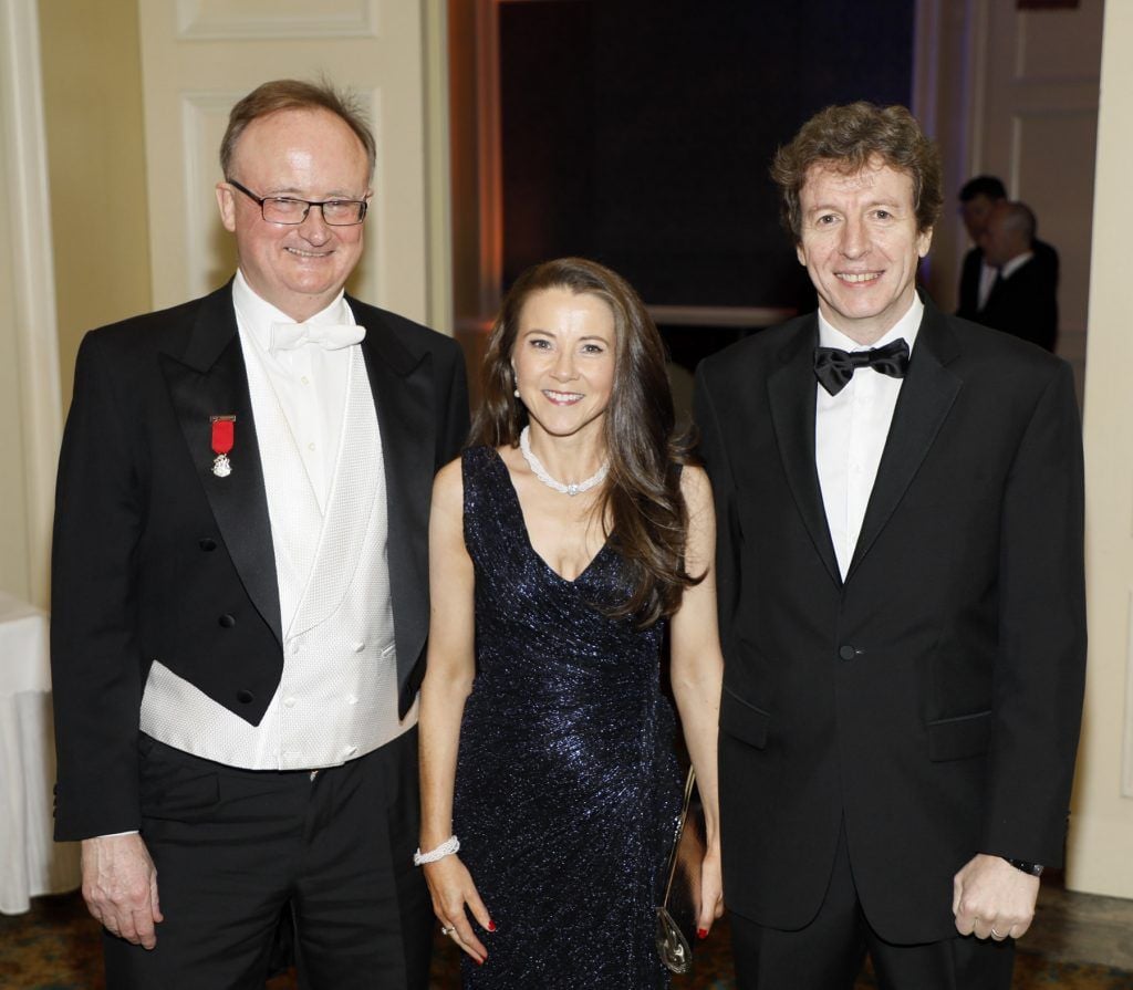 Kevin O'Higgins, Tracey Donnery and Ciaran O'Reilly at the Law Society Spring Gala held at the InterContinental Hotel-photo Kieran Harnett