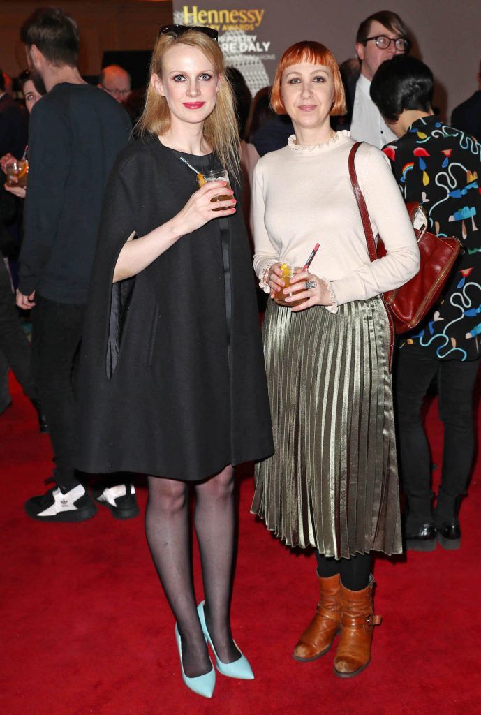 Anna Taylor and Lucy White 
pictured at The Hennessy Literary Awards at IMMA Kilmainham Pic: Marc O'Sullivan