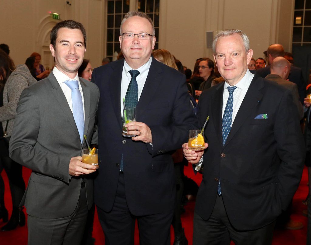 Vincent Borjon Prive from Moet Hennessy, Andy O’Hara, CEO Edward Dillon; Jean-Michel Cochet, Hennessy Ambassador  pictured at The Hennessy Literary Awards at IMMA Kilmainham Pic: Marc O'Sullivan