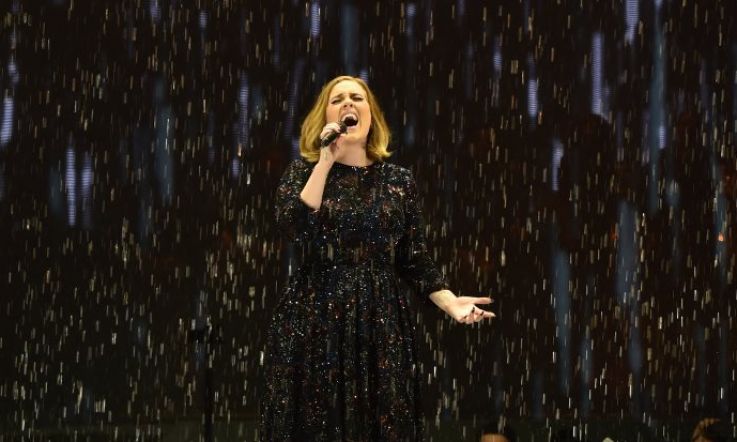 The heavens opened on Adele’s concert so she put on a poncho and carried on