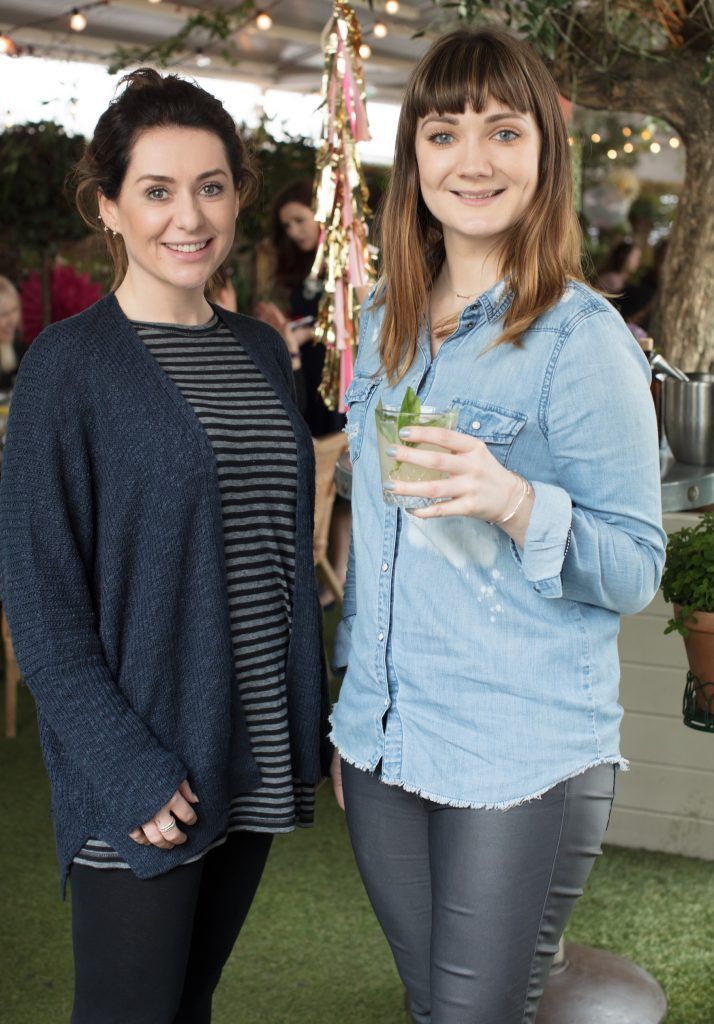 Aisling Powell & Sharon Gray pictured at Siucra's Easter Garden Party event hosted in the beautiful surrounds of House on Leeson Street on Wednesday, 29th March.The event celebrated the announcement of much-loved celebrity chef Catherine Fulvio as its brand ambassador whilst also launching the #minimoments campaign. Pic by Anthony Woods