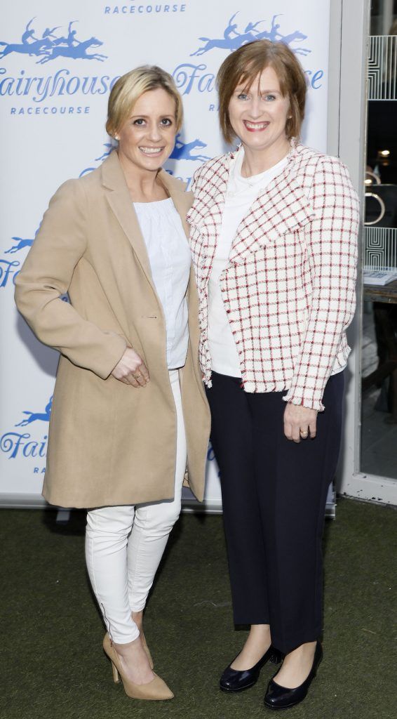 Niamh Flynn and Mary Lanigan at the launch of the Fairyhouse Easter Festival 2017 in House, Leeson Street, Dublin on 29th March 2017. Photo by Kieran Harnett