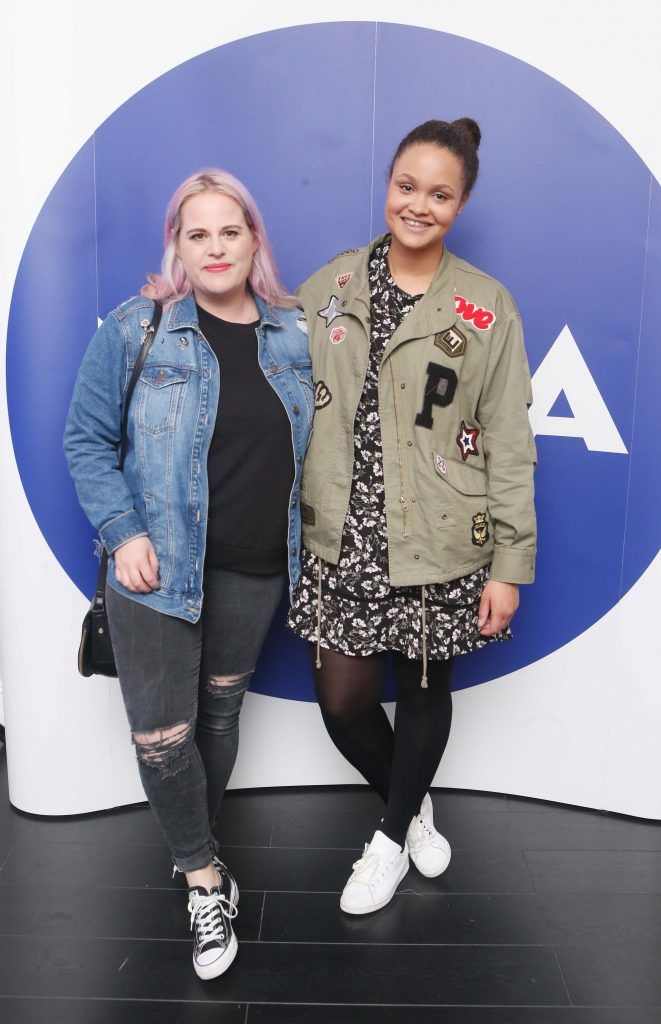 Lili Forberg and Claudia Gocoul pictured as The Nivea Cleansing Blue Room hosted Lauren Murphy, The Voice UK & celebrity make-up artist as well as Dramatic Mac and the NIVEA skincare and MUA team. The event took place in Dylan Bradshaw on South William Street 2. Photo: Leon Farrell/Photocall Ireland.