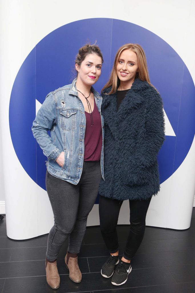 Ciara Gaughan and Sarah Carroll pictured as The Nivea Cleansing Blue Room hosted Lauren Murphy, The Voice UK & celebrity make-up artist as well as Dramatic Mac and the NIVEA skincare and MUA team. The event took place in Dylan Bradshaw on South William Street 2. Photo: Leon Farrell/Photocall Ireland.