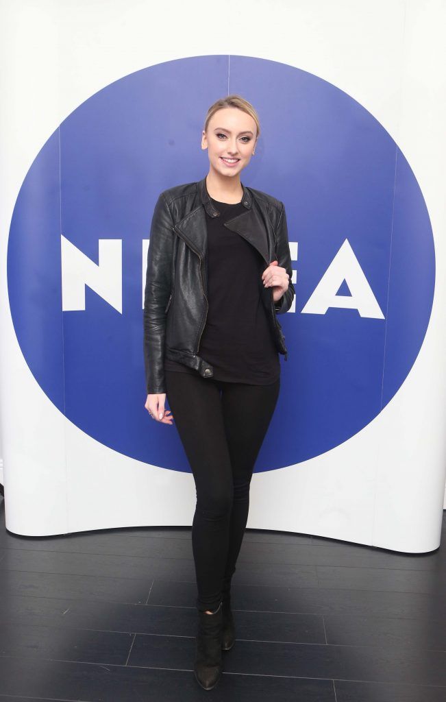 Hannah Corcoran pictured as The Nivea Cleansing Blue Room hosted Lauren Murphy, The Voice UK & celebrity make-up artist as well as Dramatic Mac and the NIVEA skincare and MUA team. The event took place in Dylan Bradshaw on South William Street 2. Photo: Leon Farrell/Photocall Ireland.