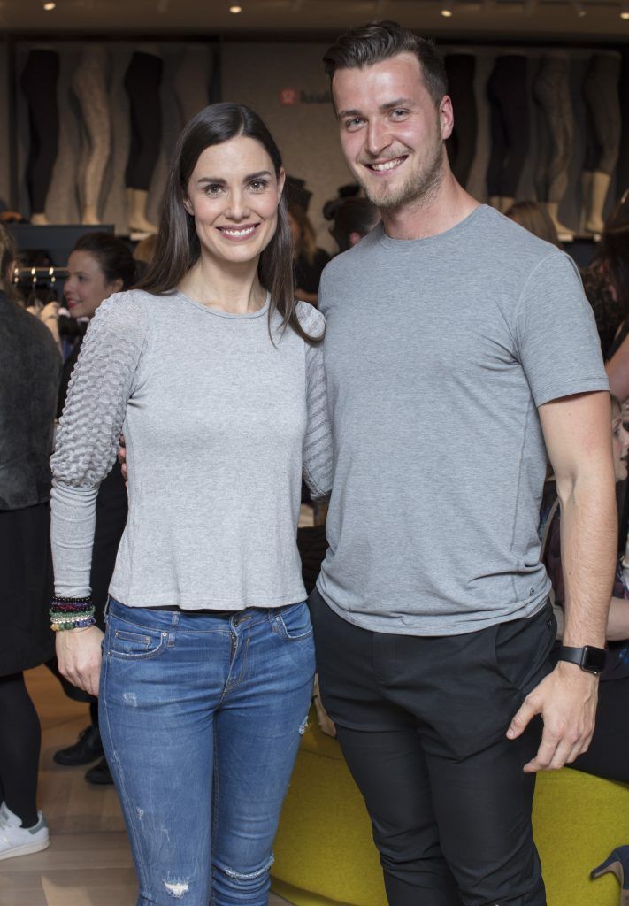 Frazer Riley & Ali Canavan pictured at the launch of lululemon at Brown Thomas Grafton Street. Photo: Anthony Woods