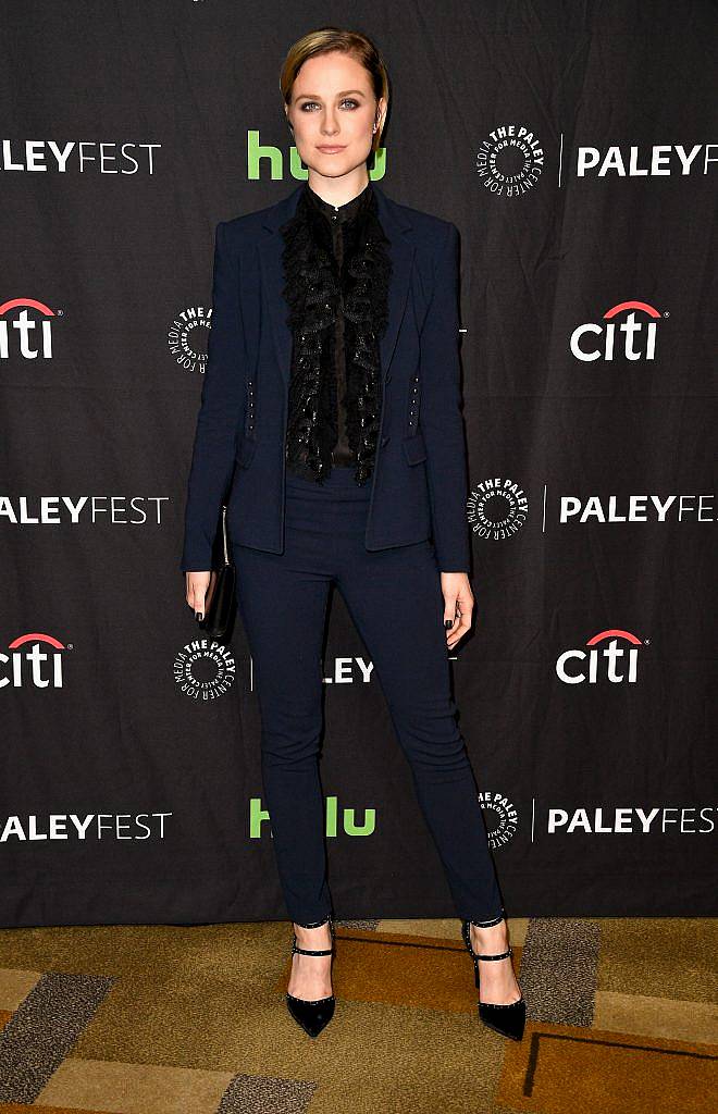 Actress Evan Rachel Wood arrives at the "Westworld" screnning and panels at The Paley Center For Media's 34th Annual PaleyFest Los Angeles at Dolby Theatre on March 25, 2017 in Hollywood, California.  (Photo by Frazer Harrison/Getty Images)