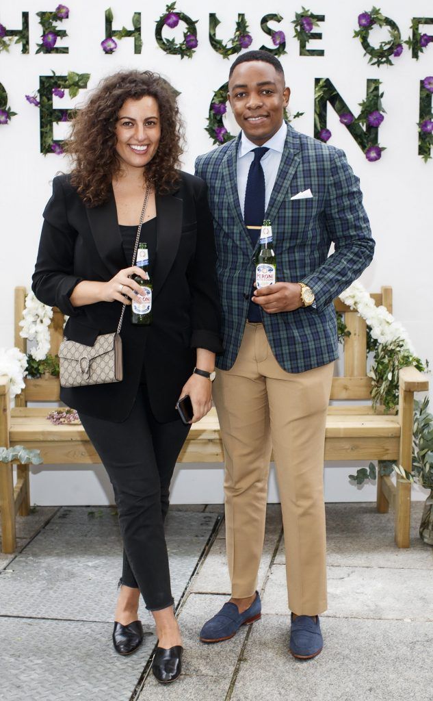 Teodora Coptil and Lawson Mpame pictured at the launch of The House of Peroni Presents: La Primavera at Meeting House Square in Dublin. La Primavera is a one-day only pop-up market from Peroni Nastro Azzurro, offering visitors the chance to savour the flavours of Italy in the spring. Picture Andres Poveda