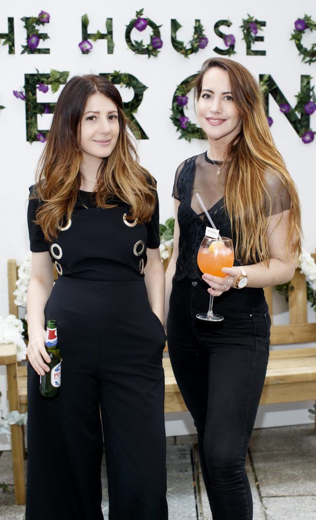 Grace Cahill and Anna Earley pictured at the launch of The House of Peroni Presents: La Primavera at Meeting House Square in Dublin. La Primavera is a one-day only pop-up market from Peroni Nastro Azzurro, offering visitors the chance to savour the flavours of Italy in the spring. Picture Andres Poveda