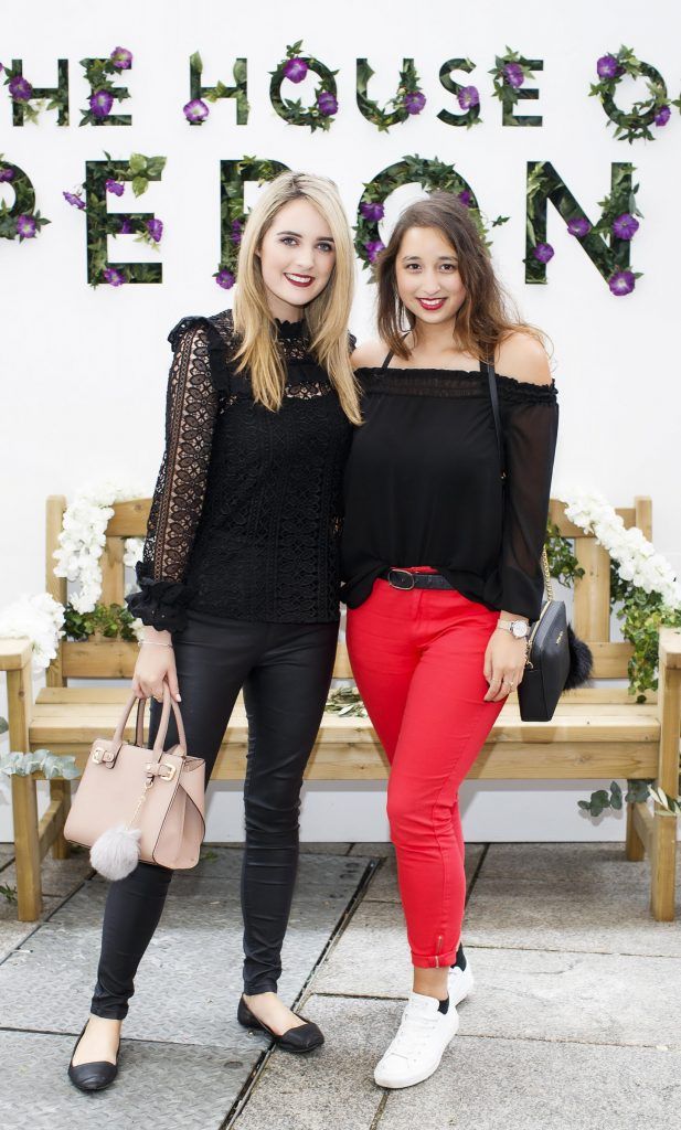 Lorna Duffy and Nirina Plunkett pictured at the launch of The House of Peroni Presents: La Primavera at Meeting House Square in Dublin. La Primavera is a one-day only pop-up market from Peroni Nastro Azzurro, offering visitors the chance to savour the flavours of Italy in the spring. Picture Andres Poveda