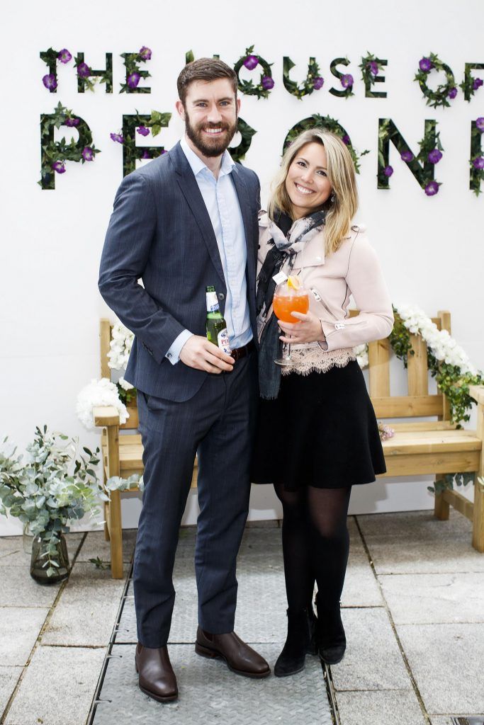 Paul Sheehan and Chloe Townsend pictured at the launch of The House of Peroni Presents: La Primavera at Meeting House Square in Dublin. La Primavera is a one-day only pop-up market from Peroni Nastro Azzurro, offering visitors the chance to savour the flavours of Italy in the spring. Picture Andres Poveda