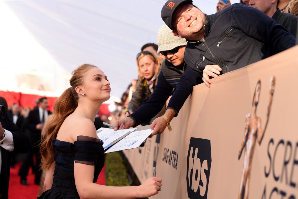 Sophie Turner attends The 22nd Annual Screen Actors Guild Awards at The Shrine Auditorium on January 30, 2016 in Los Angeles, California. 25650_014  (Photo by Larry Busacca/Getty Images for Turner)