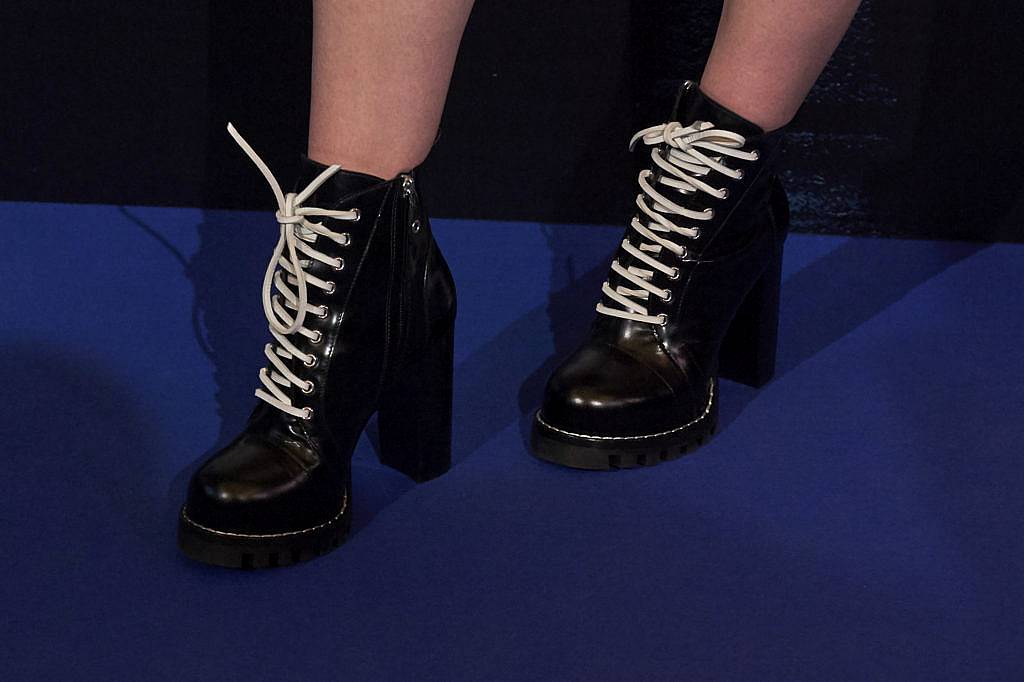 Sophie Turner, shoes detail, attends "Game Of Thrones" fans event at the Palafox cinema on June 28, 2016 in Madrid, Spain.  (Photo by Carlos Alvarez/Getty Images)