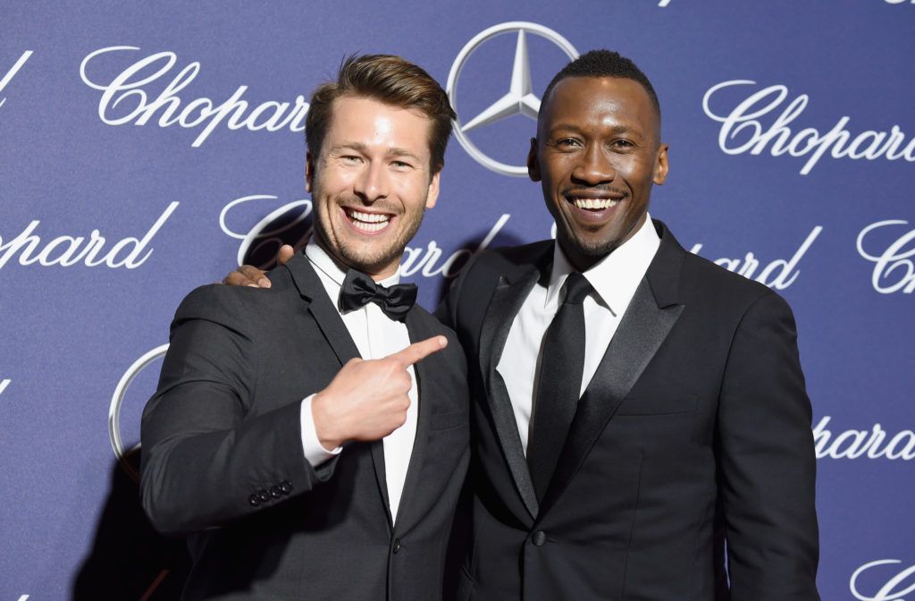 Glen Powell and Mahershala Ali attend the 28th Annual Palm Springs International Film Festival Film Awards Gala at the Palm Springs Convention Center on January 2, 2017 in Palm Springs, California.  (Photo by Frazer Harrison/Getty Images )