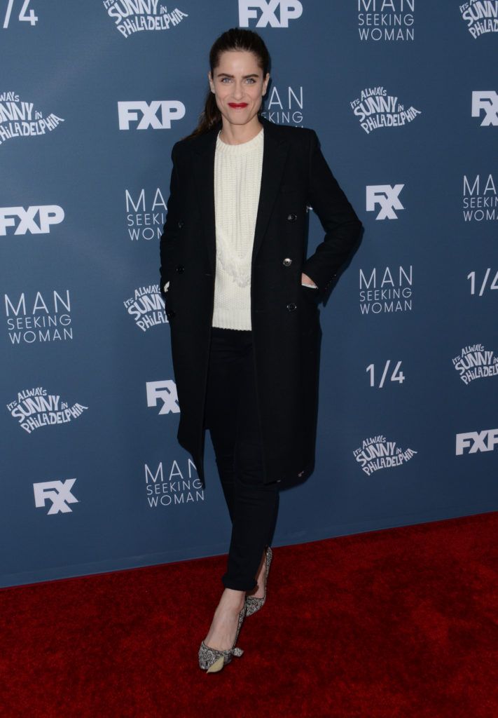 Amanda Peet attends the red carpet event for FXX's Its Always Sunny in Philadelphia season 12 and Man Seeking Woman season 3 premiere at the Fox Bruin theatre in Westwood, on January 3, 2017. (Photo CHRIS DELMAS/AFP/Getty Images)