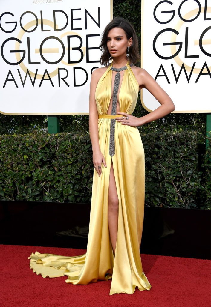 BEVERLY HILLS, CA - JANUARY 08:  Actress/Model Emily Ratajkowski attends the 74th Annual Golden Globe Awards at The Beverly Hilton Hotel on January 8, 2017 in Beverly Hills, California.  (Photo by Frazer Harrison/Getty Images)