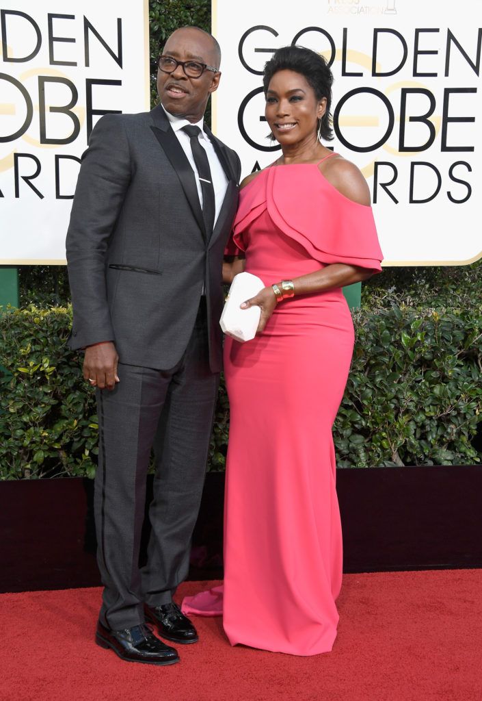 BEVERLY HILLS, CA - JANUARY 08:  Actors Courtney B. Vance (L) and Angela Bassett attend the 74th Annual Golden Globe Awards at The Beverly Hilton Hotel on January 8, 2017 in Beverly Hills, California.  (Photo by Frazer Harrison/Getty Images)