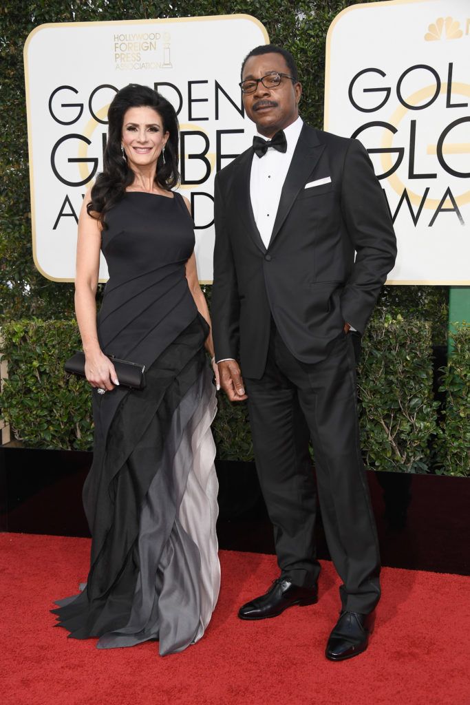 BEVERLY HILLS, CA - JANUARY 08: Actors Christine Kludjian and Carl Weathers attend the 74th Annual Golden Globe Awards at The Beverly Hilton Hotel on January 8, 2017 in Beverly Hills, California.  (Photo by Frazer Harrison/Getty Images)