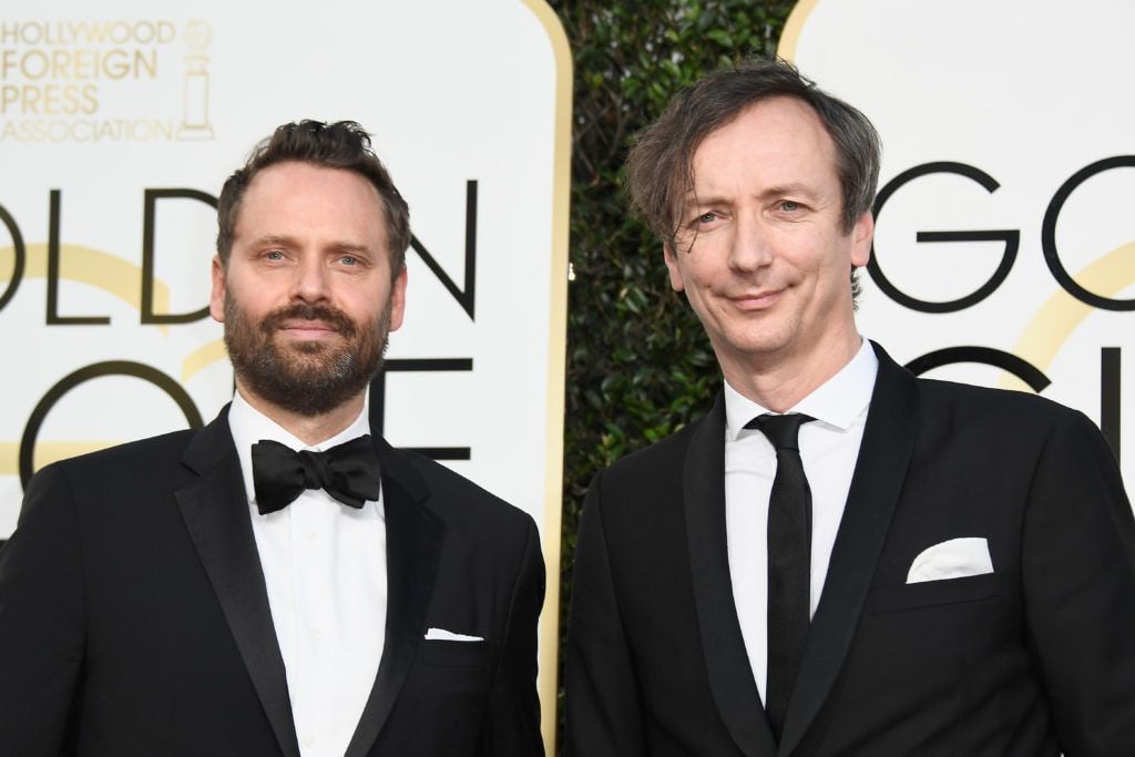 BEVERLY HILLS, CA - JANUARY 08:  Composers Dustin O'Halloran (L) and Hauschka attend the 74th Annual Golden Globe Awards at The Beverly Hilton Hotel on January 8, 2017 in Beverly Hills, California.  (Photo by Frazer Harrison/Getty Images)