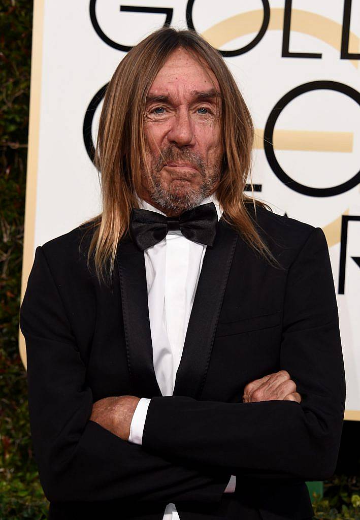 Singer Iggy Pop arrives at the 74th annual Golden Globe Awards, January 8, 2017, at the Beverly Hilton Hotel in Beverly Hills, California.   (Photo VALERIE MACON/AFP/Getty Images)