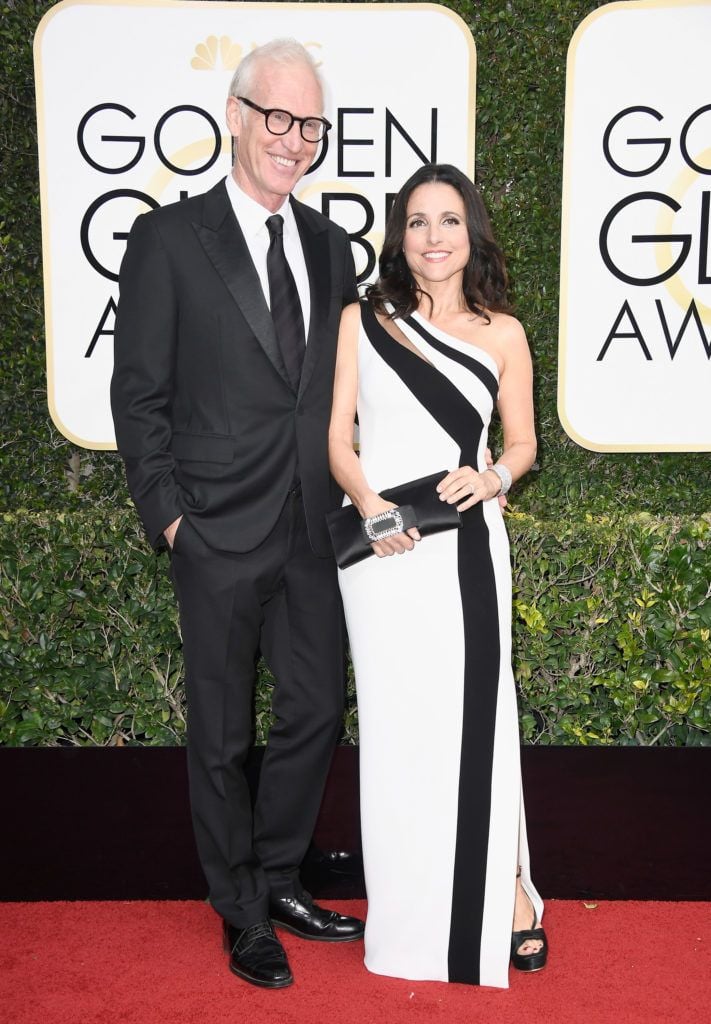 BEVERLY HILLS, CA - JANUARY 08: Brad Hall and actress Julia Louis-Dreyfus attend the 74th Annual Golden Globe Awards at The Beverly Hilton Hotel on January 8, 2017 in Beverly Hills, California.  (Photo by Frazer Harrison/Getty Images)