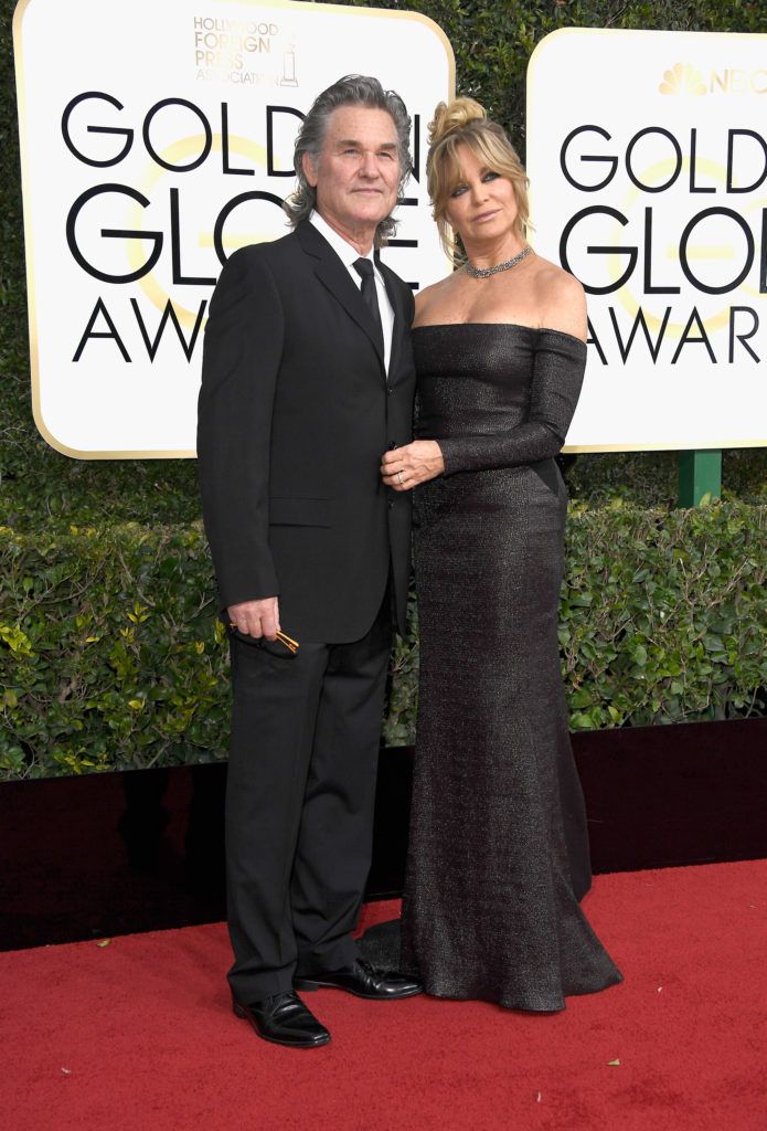 BEVERLY HILLS, CA - JANUARY 08:  Actors Kurt Russell (L) and Goldie Hawn attend the 74th Annual Golden Globe Awards at The Beverly Hilton Hotel on January 8, 2017 in Beverly Hills, California.  (Photo by Frazer Harrison/Getty Images)