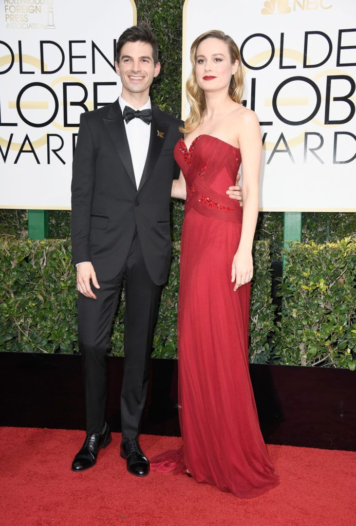 BEVERLY HILLS, CA - JANUARY 08:  Actress Brie Larson (R) and musician Alex Greenwald attend the 74th Annual Golden Globe Awards at The Beverly Hilton Hotel on January 8, 2017 in Beverly Hills, California.  (Photo by Frazer Harrison/Getty Images)