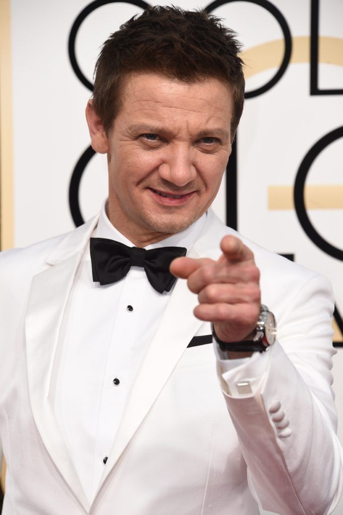 Actor Jeremy Renner arrives at the 74th annual Golden Globe Awards, January 8, 2017, at the Beverly Hilton Hotel in Beverly Hills, California.       (Photo VALERIE MACON/AFP/Getty Images)