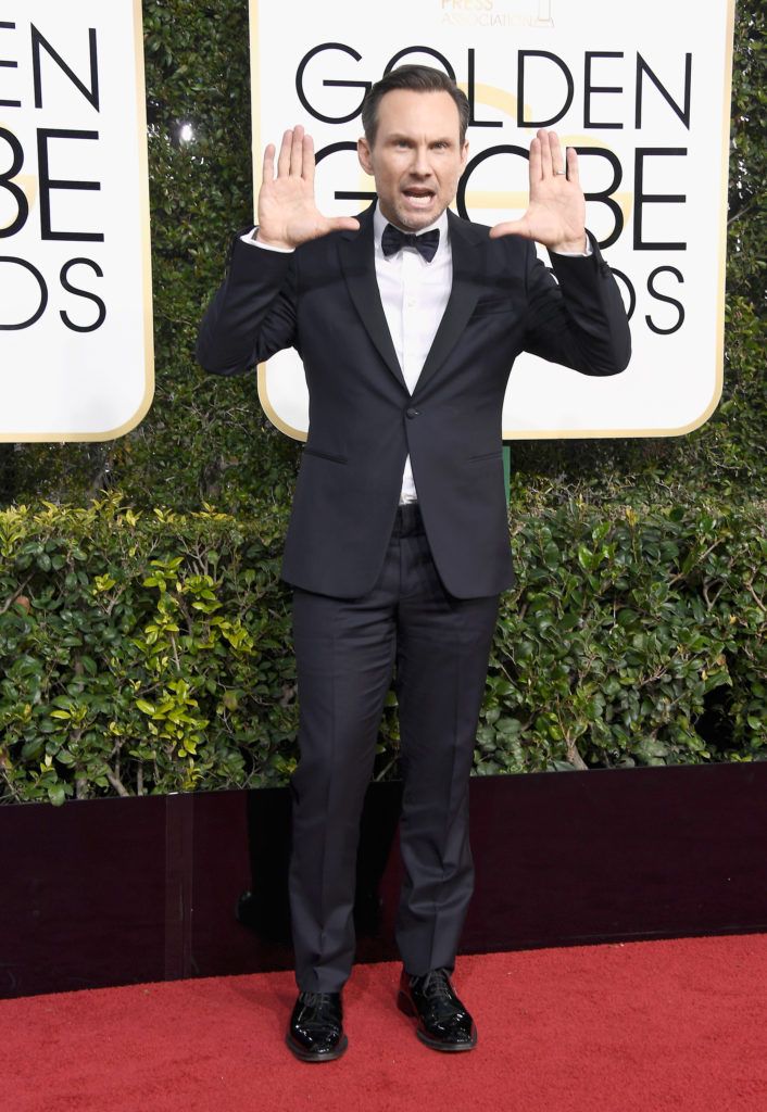 BEVERLY HILLS, CA - JANUARY 08:  Actor Christian Slater attends the 74th Annual Golden Globe Awards at The Beverly Hilton Hotel on January 8, 2017 in Beverly Hills, California.  (Photo by Frazer Harrison/Getty Images)