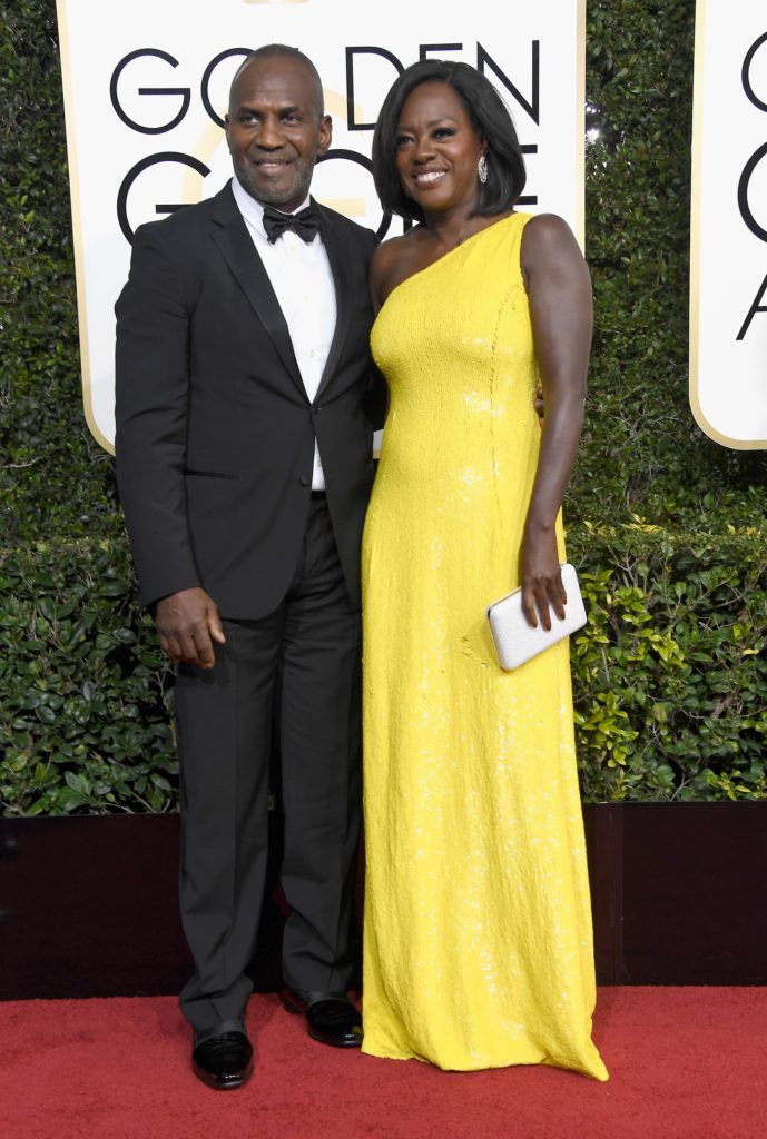 BEVERLY HILLS, CA - JANUARY 08:  Actress Viola Davis (R) and Julius Tennon attend the 74th Annual Golden Globe Awards at The Beverly Hilton Hotel on January 8, 2017 in Beverly Hills, California.  (Photo by Frazer Harrison/Getty Images)