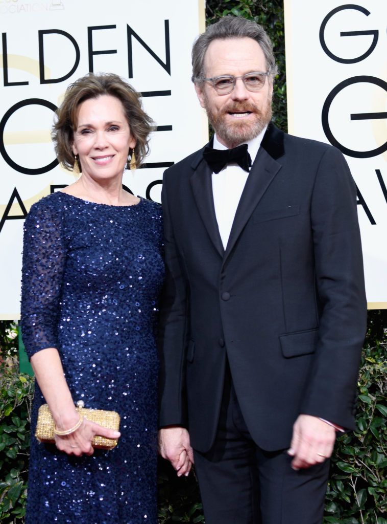 BEVERLY HILLS, CA - JANUARY 08:  Actors Robin Dearden and Bryan Cranston attend the 74th Annual Golden Globe Awards at The Beverly Hilton Hotel on January 8, 2017 in Beverly Hills, California.  (Photo by Frazer Harrison/Getty Images)