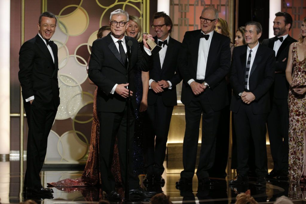 BEVERLY HILLS, CA - JANUARY 08: In this handout photo provided by NBCUniversal, producer and director Stephen Daldry accepts the award for Best Television Series - Drama for "The Crown" onstage during the 74th Annual Golden Globe Awards at The Beverly Hilton Hotel on January 8, 2017 in Beverly Hills, California. (Photo by Paul Drinkwater/NBCUniversal via Getty Images)