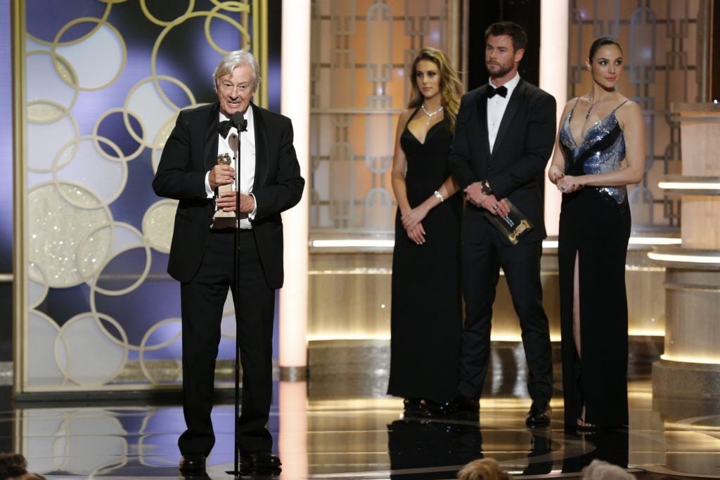 BEVERLY HILLS, CA - JANUARY 08: In this handout photo provided by NBCUniversal, director Paul Verhoeven accepts the award for Best Foreign Language Film for "Elle" during the 74th Annual Golden Globe Awards at The Beverly Hilton Hotel on January 8, 2017 in Beverly Hills, California. (Photo by Paul Drinkwater/NBCUniversal via Getty Images)