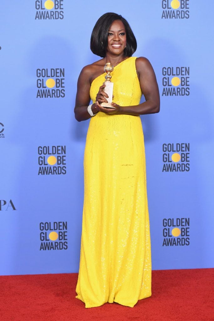 BEVERLY HILLS, CA - JANUARY 08:  Actress Viola Davis, winner of Best Supporting Actress in a Motion Picture for 'Fences,' poses in the press room during the 74th Annual Golden Globe Awards at The Beverly Hilton Hotel on January 8, 2017 in Beverly Hills, California.  (Photo by Kevin Winter/Getty Images)