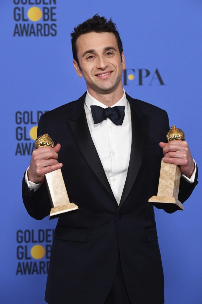 BEVERLY HILLS, CA - JANUARY 08:  Composer Justin Hurwitz, winner of Best Original Score and Best Original Song ('City of Stars') for 'La La Land,' poses in the press room during the 74th Annual Golden Globe Awards at The Beverly Hilton Hotel on January 8, 2017 in Beverly Hills, California.  (Photo by Kevin Winter/Getty Images)