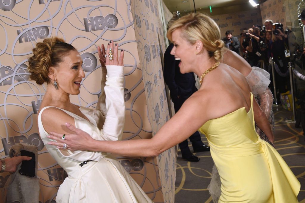 BEVERLY HILLS, CA - JANUARY 08:  Actresses Sarah Jessica Parker, Reese Witherspoon and Nicole Kidman attend HBO's Official Golden Globe Awards After Party at Circa 55 Restaurant on January 8, 2017 in Beverly Hills, California.  (Photo by Joshua Blanchard/Getty Images)