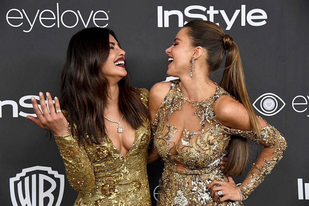 BEVERLY HILLS, CA - JANUARY 08:  Actresses Priyanka Chopra (L) and Sofia Vergara attend the 18th Annual Post-Golden Globes Party hosted by Warner Bros. Pictures and InStyle at The Beverly Hilton Hotel on January 8, 2017 in Beverly Hills, California.  (Photo by Frazer Harrison/Getty Images)