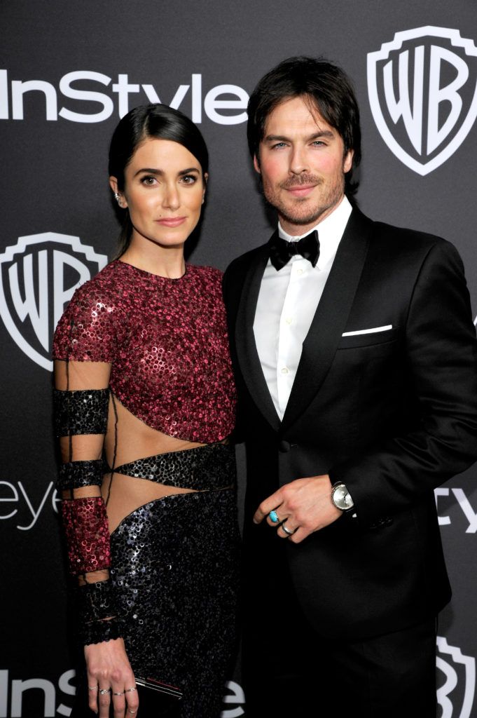 BEVERLY HILLS, CA - JANUARY 08:  Actors Nikki Reed (L) and Ian Somerhalder attend The 2017 InStyle and Warner Bros. 73rd Annual Golden Globe Awards Post-Party at The Beverly Hilton Hotel on January 8, 2017 in Beverly Hills, California.  (Photo by John Sciulli/Getty Images for InStyle)