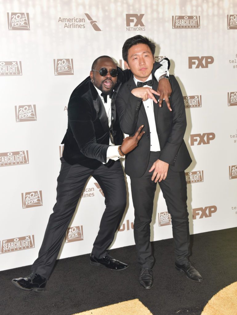 BEVERLY HILLS, CA - JANUARY 08:  Actor Brian Tyree Henry (L) and director Hiro Murai attend FOX and FX's 2017 Golden Globe Awards after party at The Beverly Hilton Hotel on January 8, 2017 in Beverly Hills, California.  (Photo by Rodin Eckenroth/Getty Images)