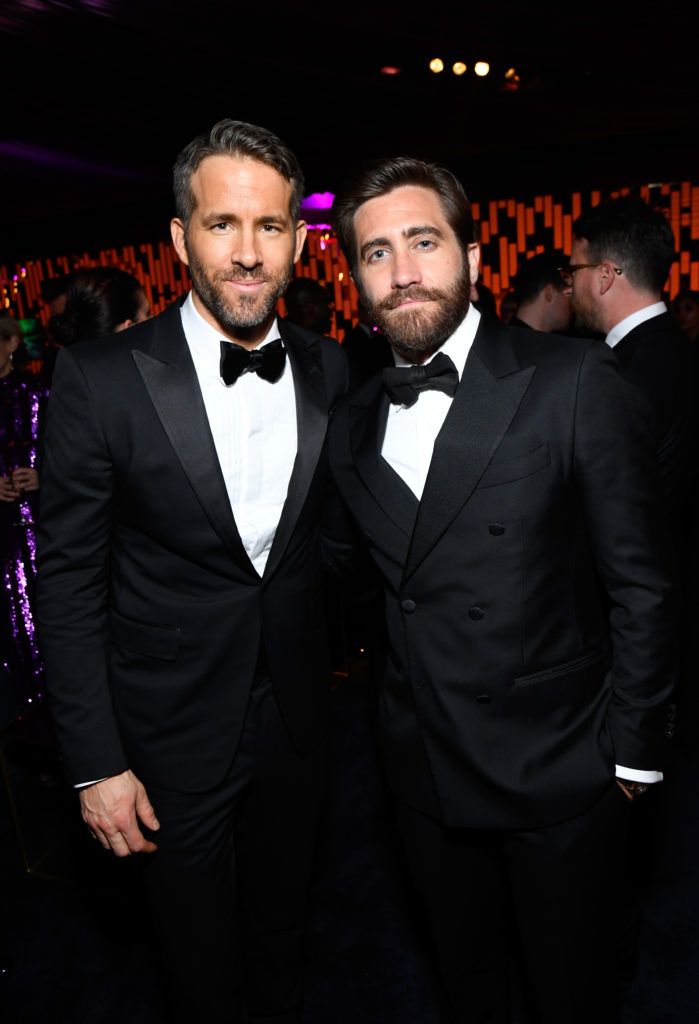 BEVERLY HILLS, CA - JANUARY 08: Actors Ryan Reynolds (L) and Jake Gyllenhaal attend The 2017 InStyle and Warner Bros. 73rd Annual Golden Globe Awards Post-Party at The Beverly Hilton Hotel on January 8, 2017 in Beverly Hills, California.  (Photo by Matt Winkelmeyer/Getty Images for InStyle)