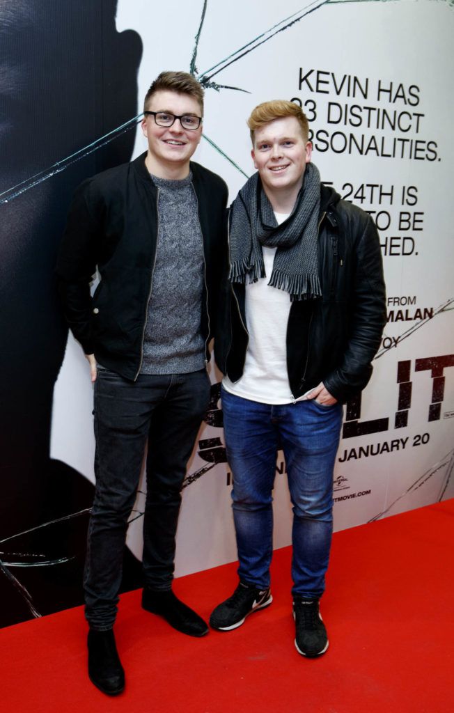 Ciaran O'Connor and Denis Vavasour pictured at a special preview screening of M. Night Shyamalan’s new film SPLIT at ODEON Point Village. SPLIT is in cinemas nationwide January 20th. Picture Andres Poveda